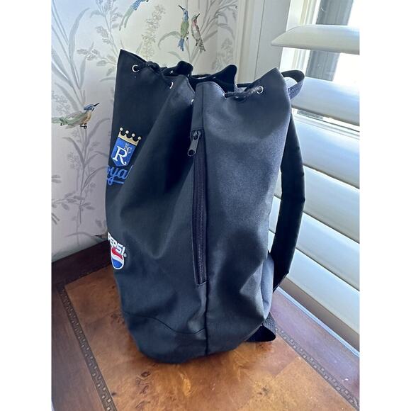 SGA Kansas City Royals Baseball Pepsi Draw String Close Backpack Side Pocket Zip - Picture 2 of 5